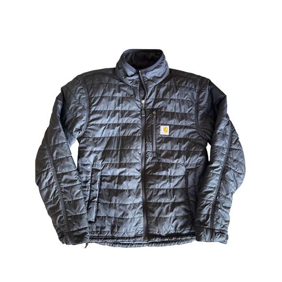 Carhartt Rain Defender Relaxed Fit Small Black Puffer Full Zip Jacket - Picture 1 of 8